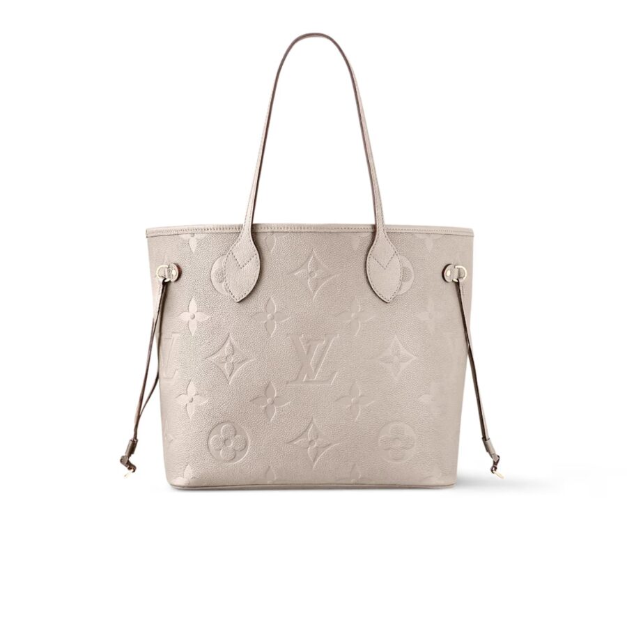 Louis Vuitton Neverfull Mm Monogram Empreinte Bag Beige 32Cm