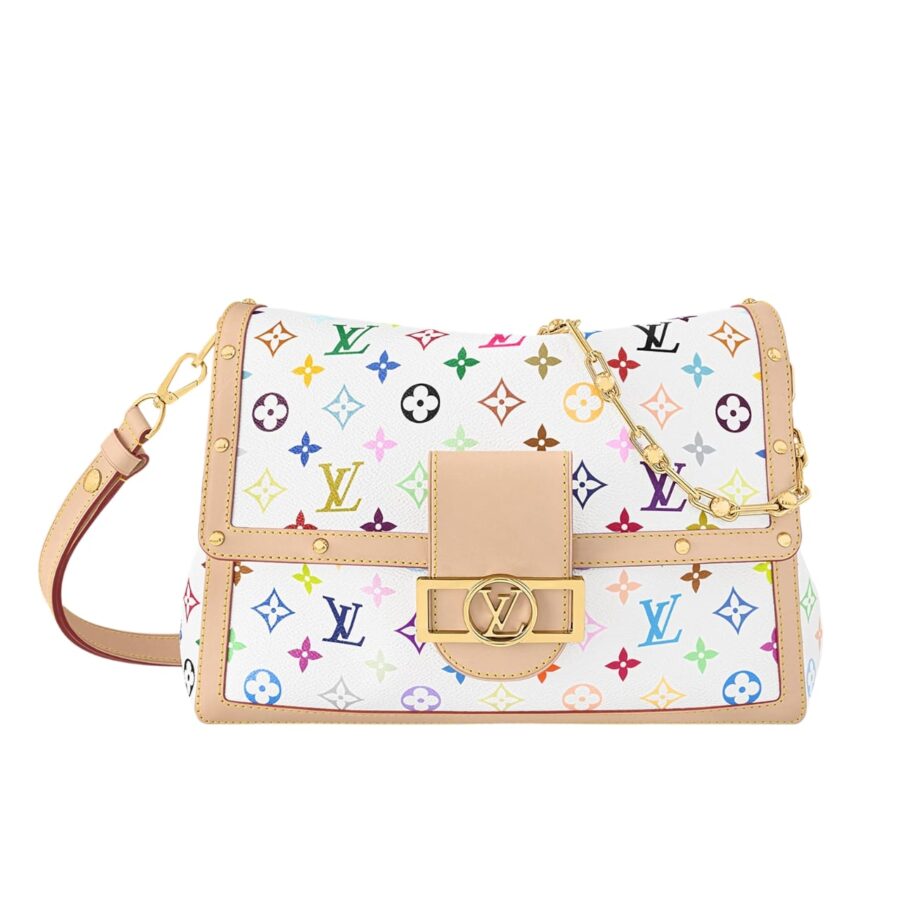 Louis Vuitton X Murakami Dauphine Soft Gm Monogram Canvas White 25cm M13255