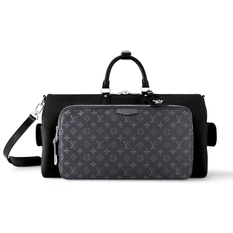 Louis Vuitton Keepall Bandoulière 50 Black And Grey 50cm