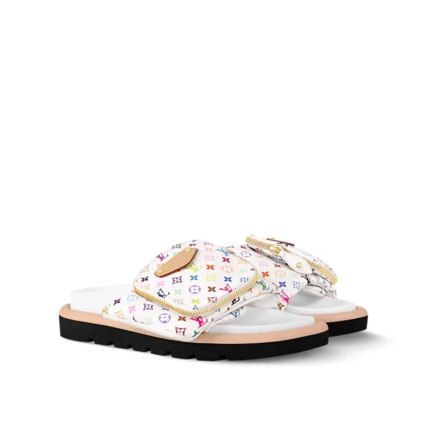 Louis Vuitton X Takashi Murakami Pool Pillow Flat Comfort Mule Blanc 1AGVQW