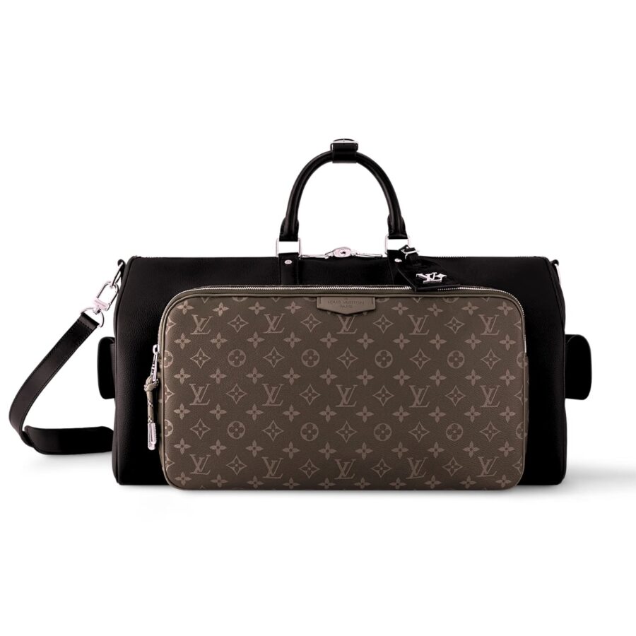 Louis Vuitton Keepall Bandoulière 50 Black And Brown 50cm