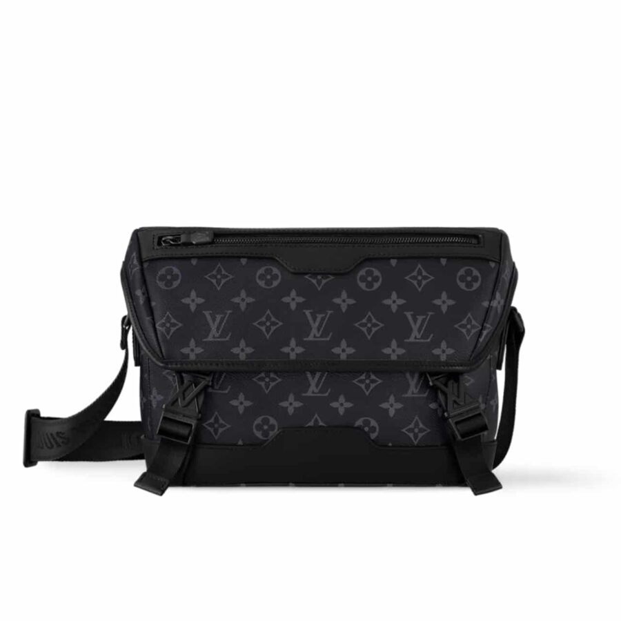 Louis Vuitton Messenger Voyager Monogram Eclipse Bag Black 28Cm