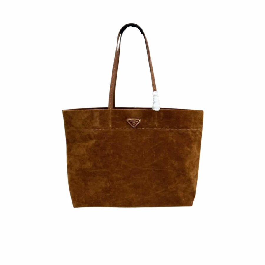 Prada Suede Tote Bag Cocoa Brown 37Cm