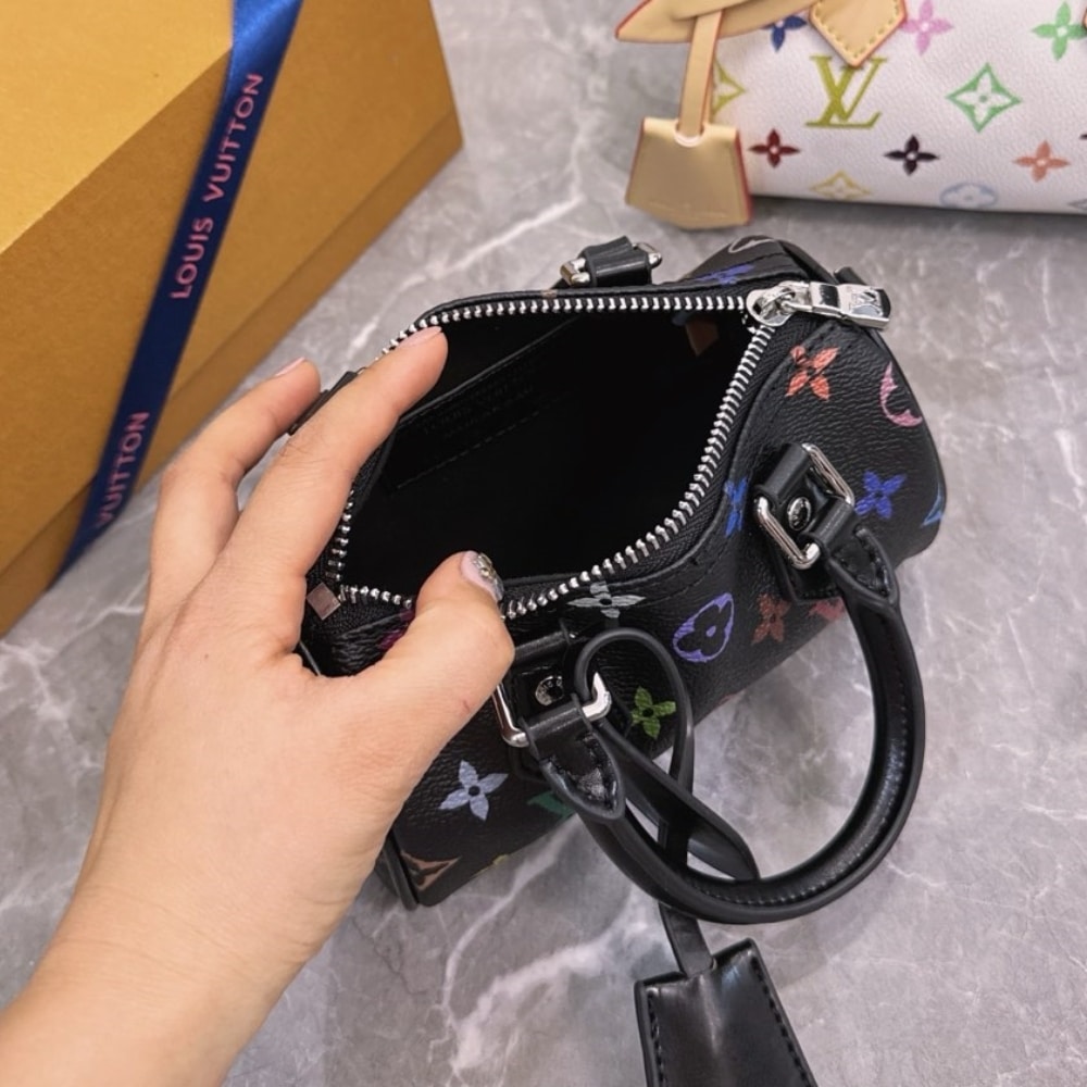 Louis Vuitton X Takashi Murakami Nano Speedy Black Multicolored 16Cm M13406 - Image 3