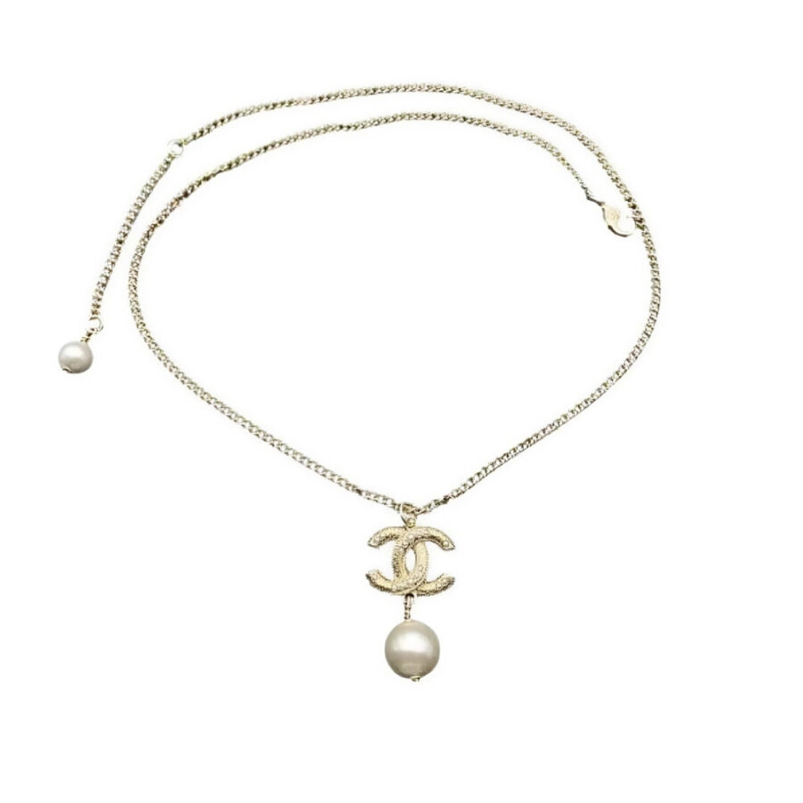Chanel Cc Pearl Gold Necklace