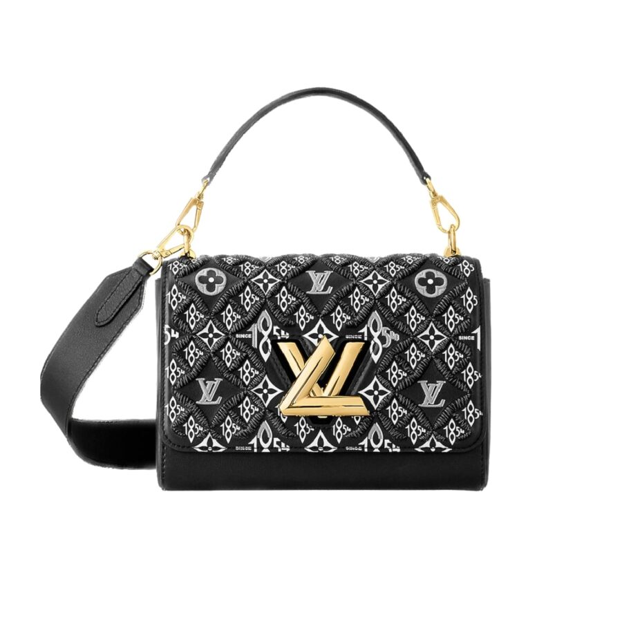 Louis Vuitton Twist Mm Monogram Jacquard Black 23Cm