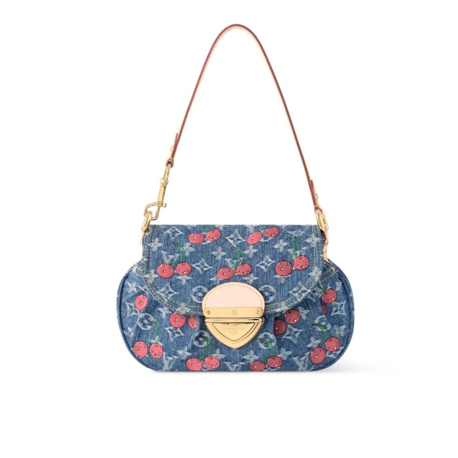 Louis Vuitton X Takashi Murakami Sunset Monogram Cherry Denim Bag 27cm M13680