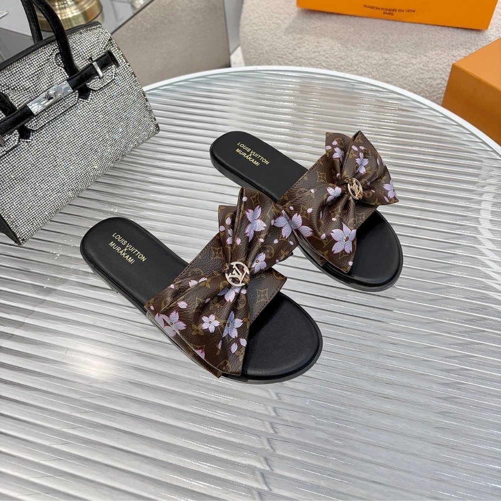Louis Vuitton X Takashi Murakami Lily Flat Mule Sakura Brown 1AGVYB - Image 3