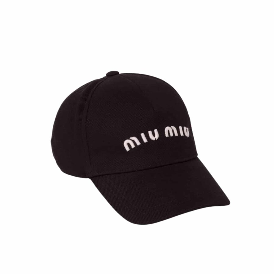 Miumiu Drill Baseball Cap Black 5hc179 Adxi F0967