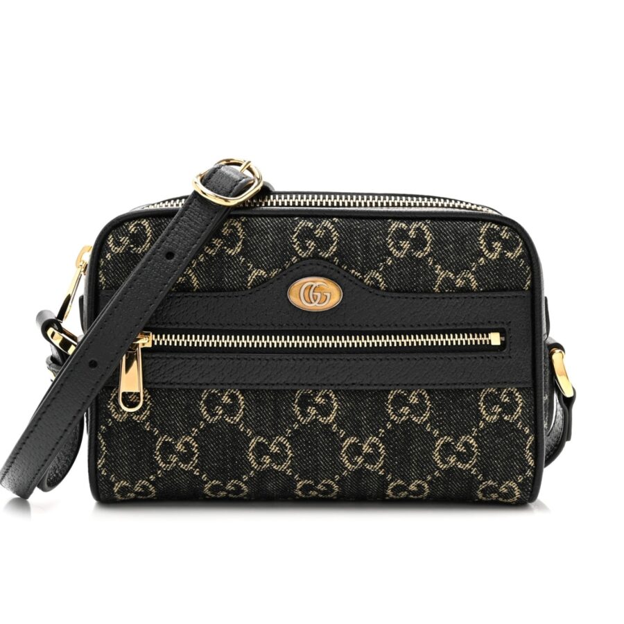 Gucci Mini Ophidia GG Denim Jacquard Black And Ivory 17cm
