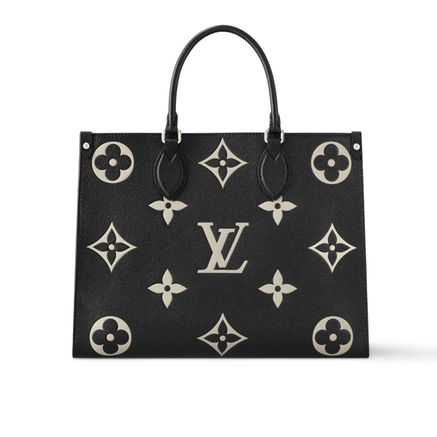 Louis Vuitton Onthego Mm Monogram Black Beige 35Cm M45495