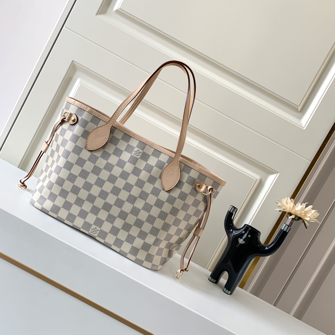Louis Vuitton Neverfull PM Damier Azur Beige 29Cm N40605 - Image 6