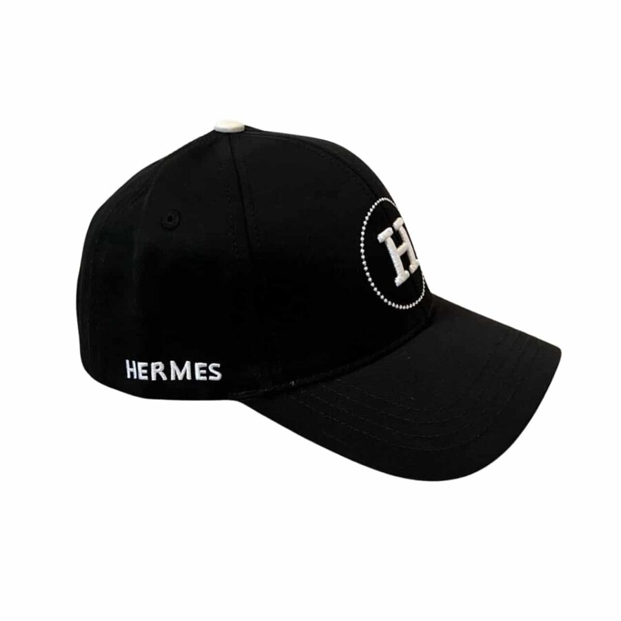 Hermes Baseball Cap Black H Logo