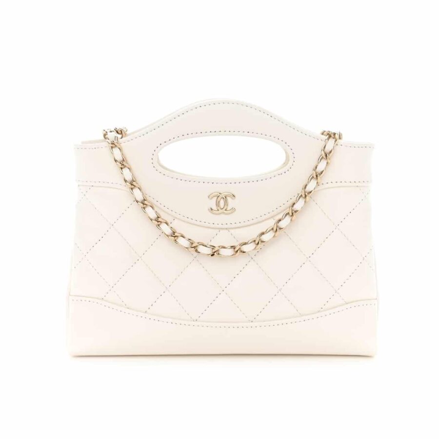 Chanel 24C Mini 31 Clutch With Chain Shiny White 24Cm