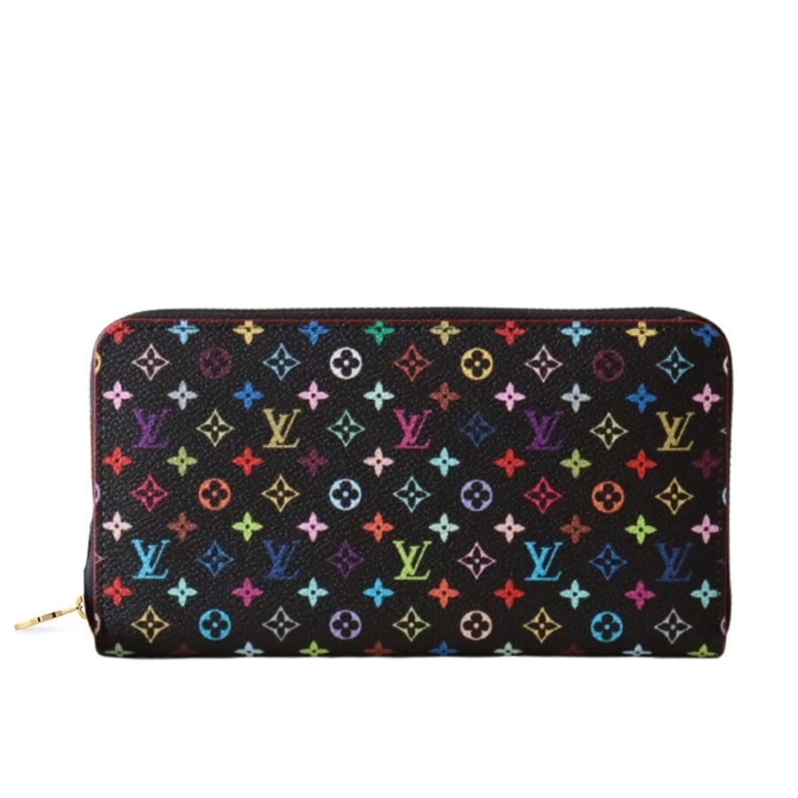 Louis Vuitton X Takashi Murakami Zippy Wallet Black Multicolored 19cm