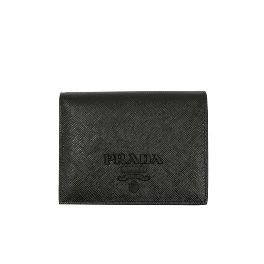 Prada Bifold Saffiano Leather Wallet Black 11Cm