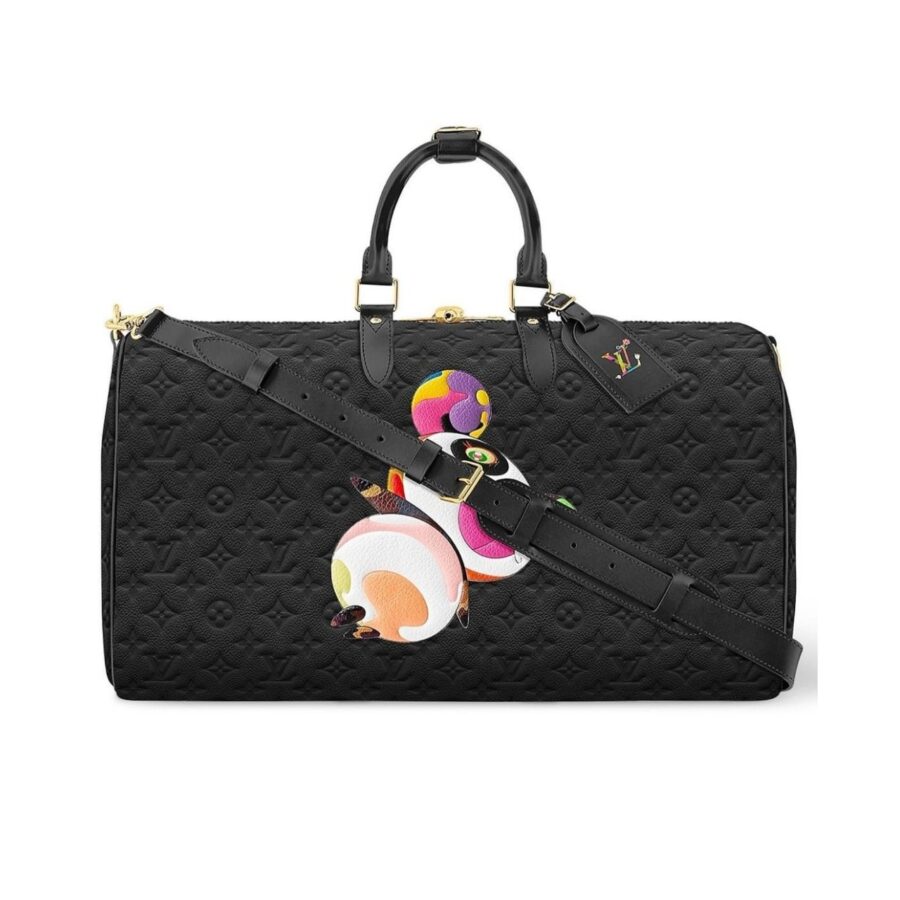 Louis Vuitton X Takashi Murakami Keepall Black 50Cm