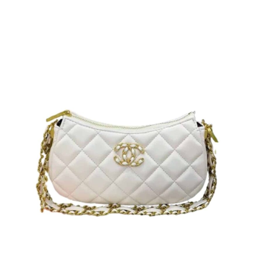Chanel Clutch With Strap White 24Cm