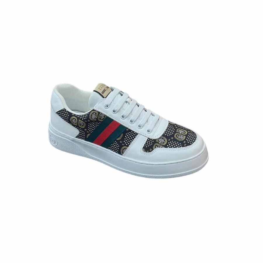 Gucci Screener Gg High Top Sneaker In White And Black