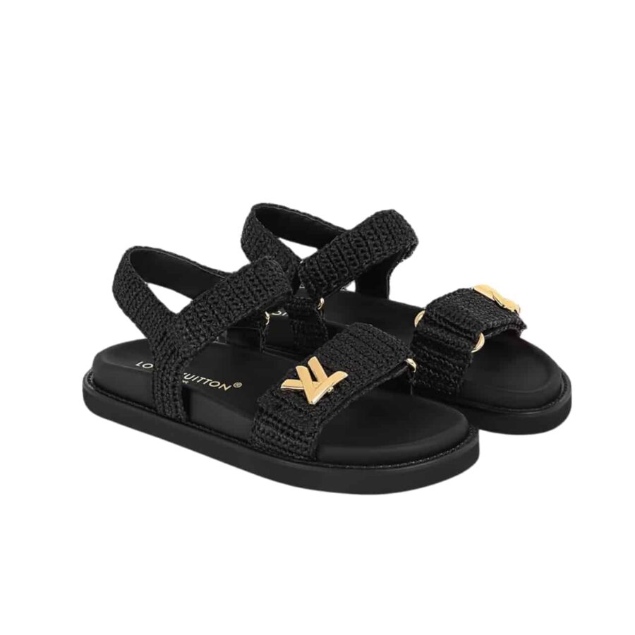 Louis Vuitton Sunset Flat Comfort Sandal Black 1Abhfz