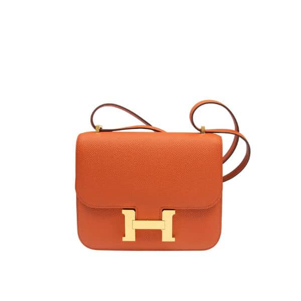 Hermes Constance Mini Epsom Gold-Toned Hardware Orange 18Cm