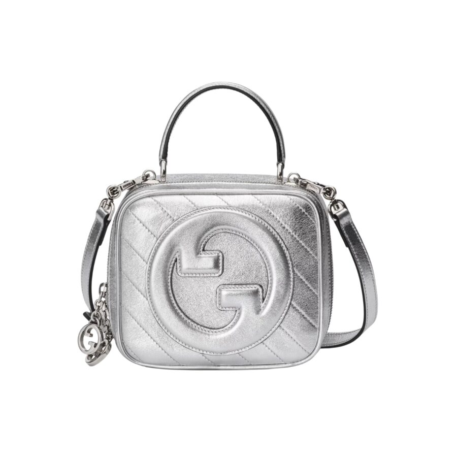 Gucci Blondie Small Top Handle Bag Metallic Silver 17Cm 744434 Aacbo 8106
