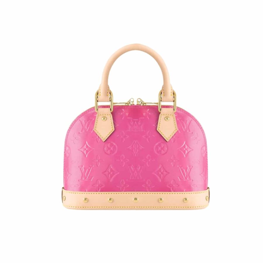Louis Vuitton Alma Nano Monogram Vernis Embossed Neon Pink 18Cm M90611
