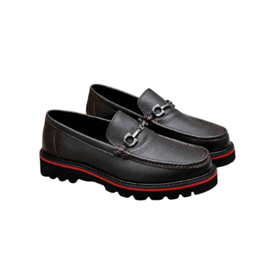 Louis Vuitton Souliers Club Loafers Black Red
