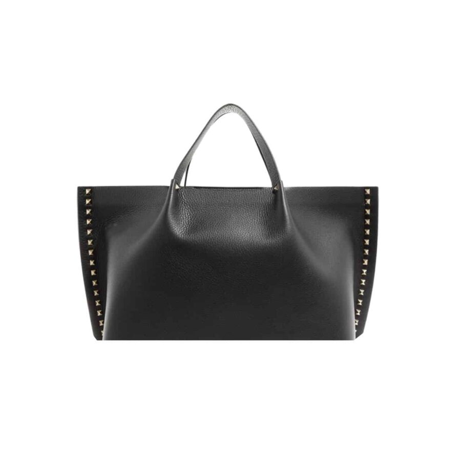 Valentino Garavani Rockstud Leather Tote Black 36Cm