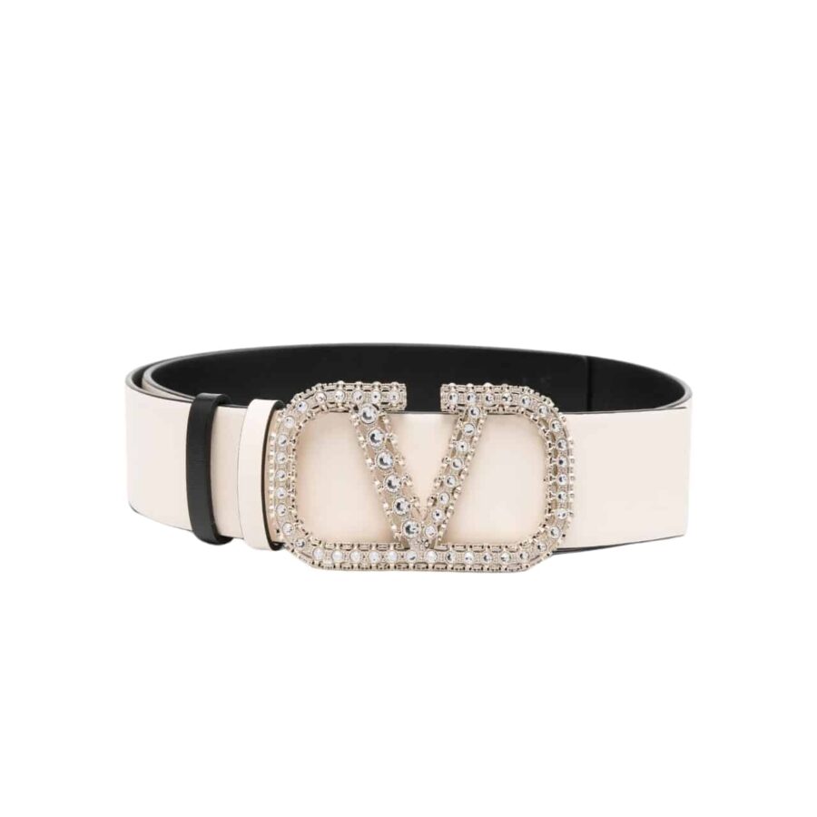 Valentino Garavani Reversible Belt With Signature Vlogo White