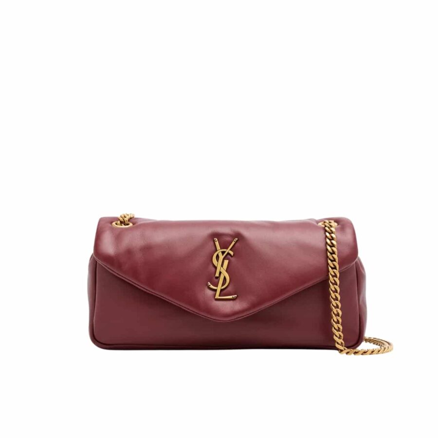 Saint Laurent Calypso Small In Plunged Rouge Merlot 27Cm 734153Aacqo6268