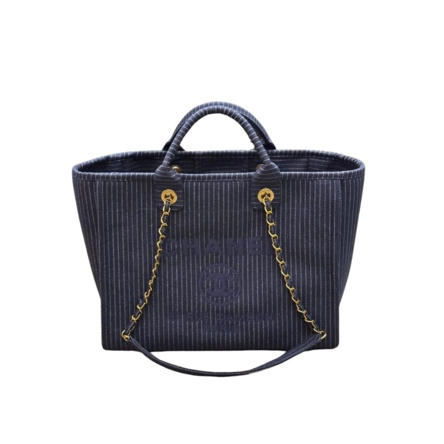 Chanel Shopping Bag Dark Blue 33Cm As3351 B17399 Nzb99
