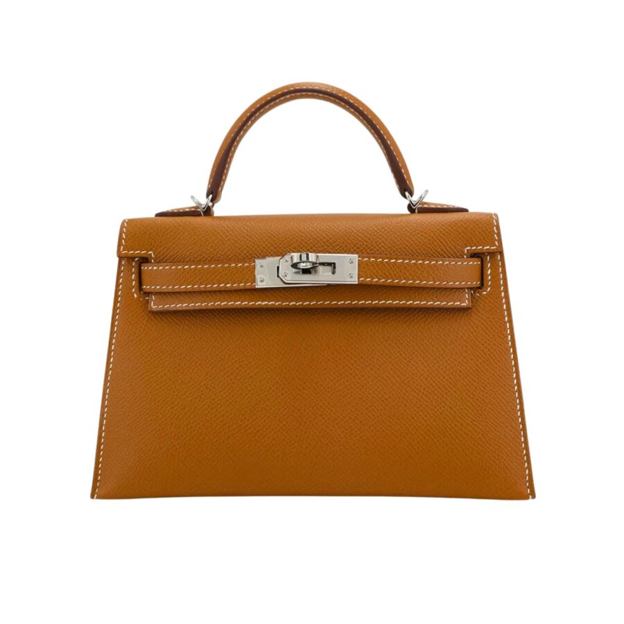 Hermès Mini Kelly Epsom Silver Buckle Brown 20Cm