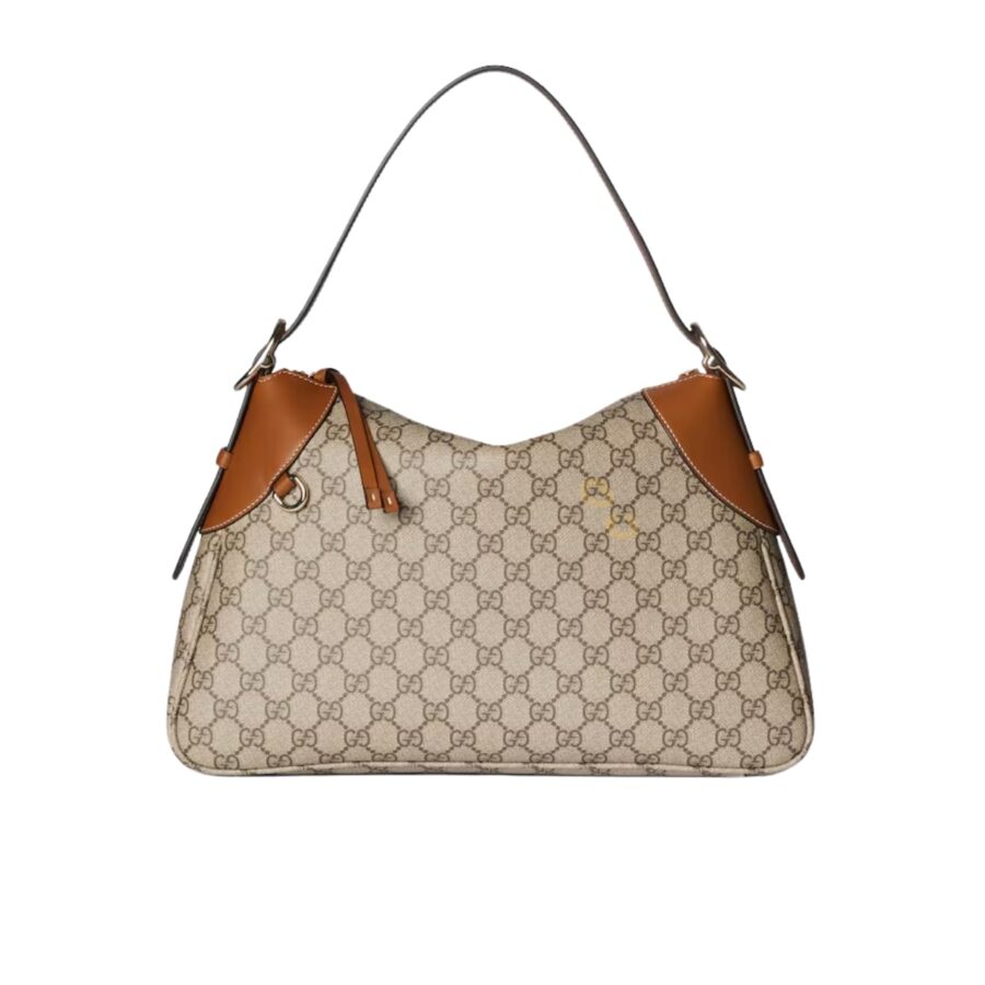 Gucci Gg Emblem Small Shoulder Bag Beige And Dark Brown 30Cm 815218 Faeaa 9762