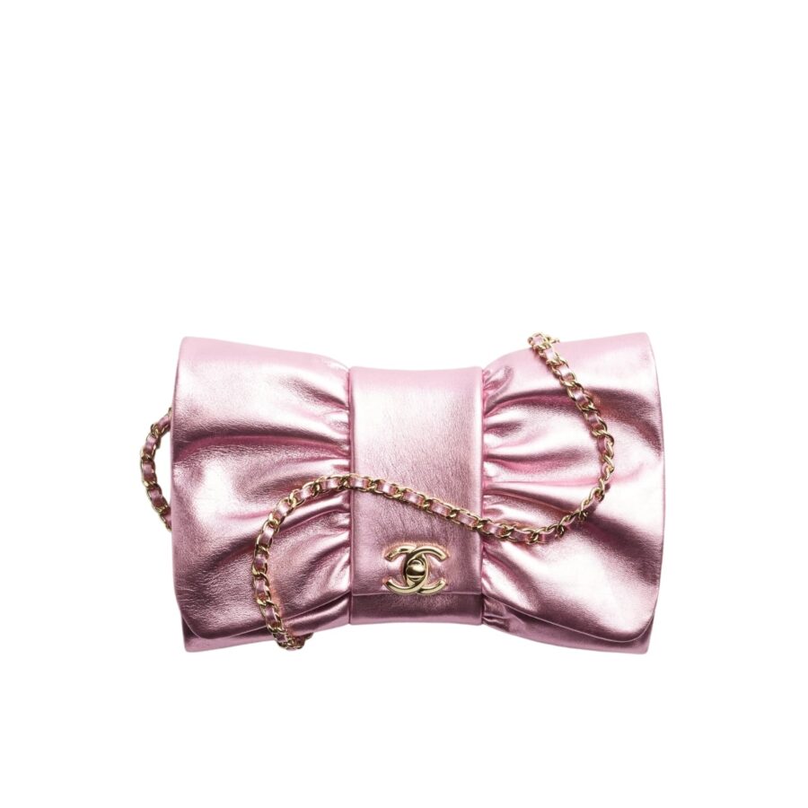 Chanel Clutch Metallic And Gold Metal In Pink 24Cm As5129 B18041 Nzk53