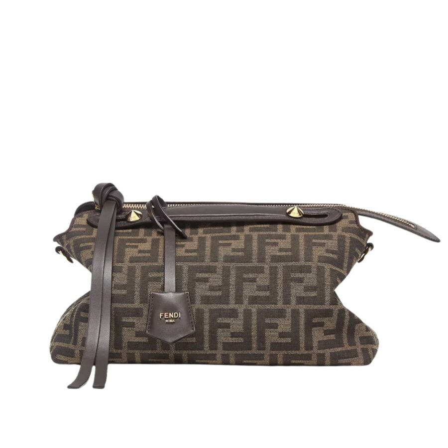 Fendi By The Way Soft Medium Brown Ff Jacquard Fabric Bag 27Cm 8Bl155Afpmf1Gl7