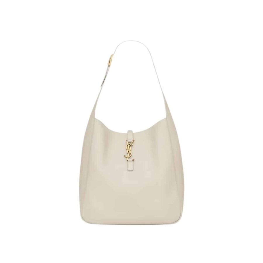 Saint Laurent Le 5 À 7 Supple Large In Grained Leather White 31Cm 753837Aaauq9207