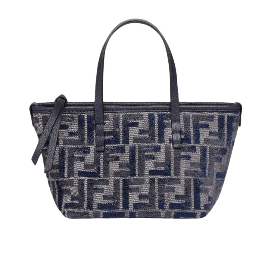 Fendi Roll Mini Ff Chenille Bag Dark Blue 16Cm 8Bs096Asu1F1Pqk