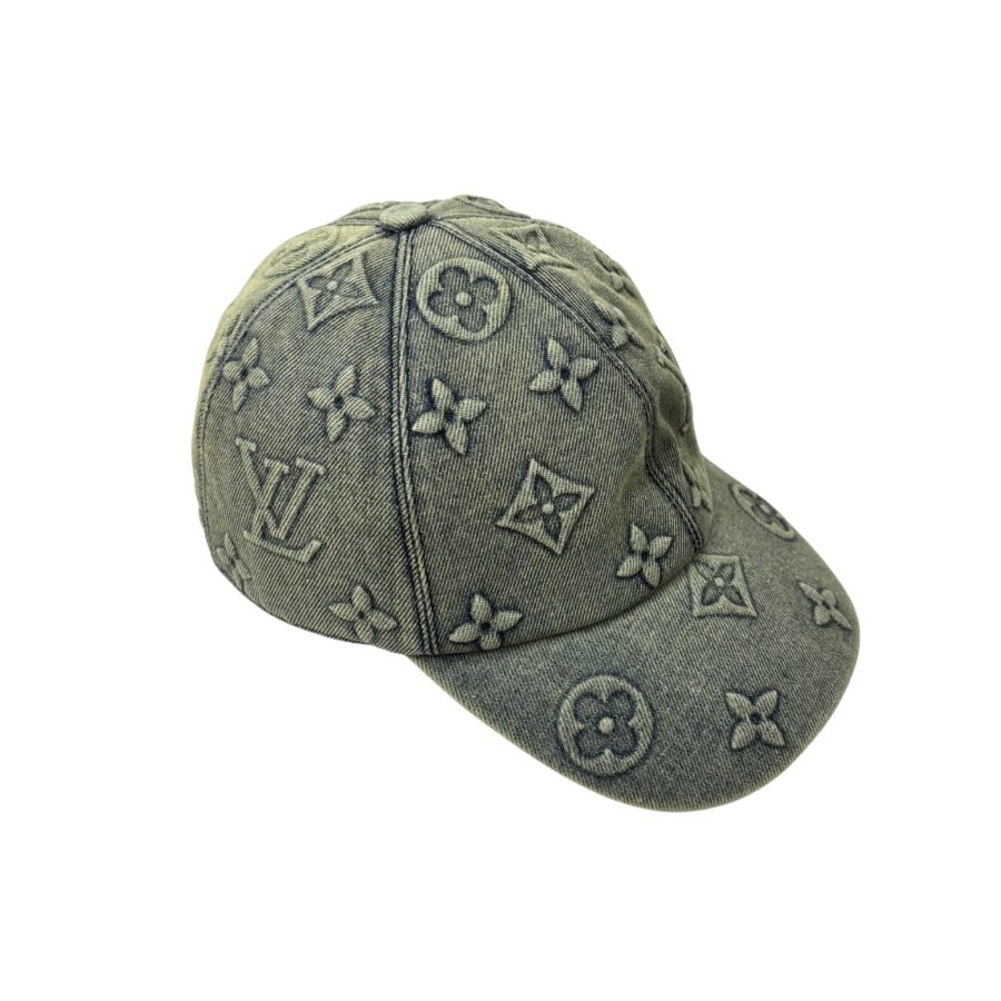Louis Vuitton Monogram Denim Baseball Cap In Washed Blue