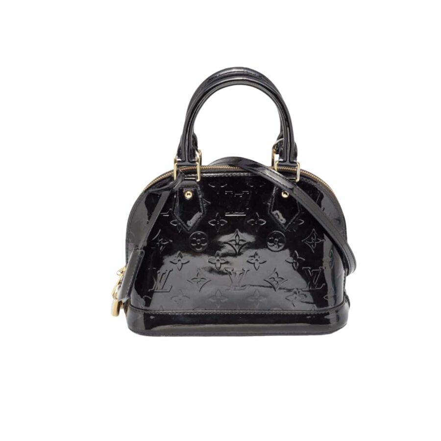 Louis Vuitton Alma Bb Monogram Vernis Leather Black 25Cm