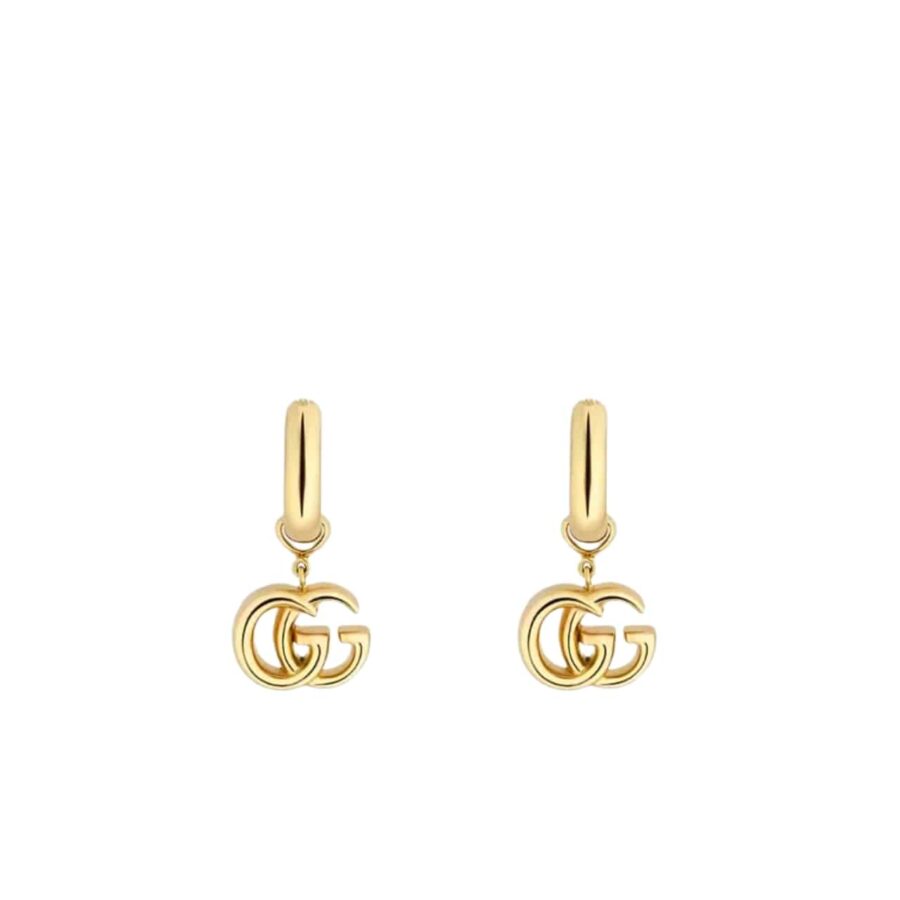 Gucci Gg Running Drop Earrings Gold