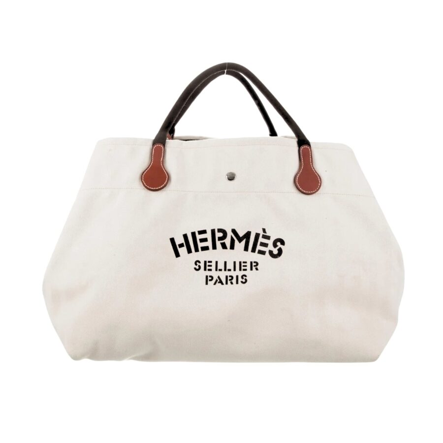 Hermes Fourre Tout Du Cavalier Bag White 42Cm