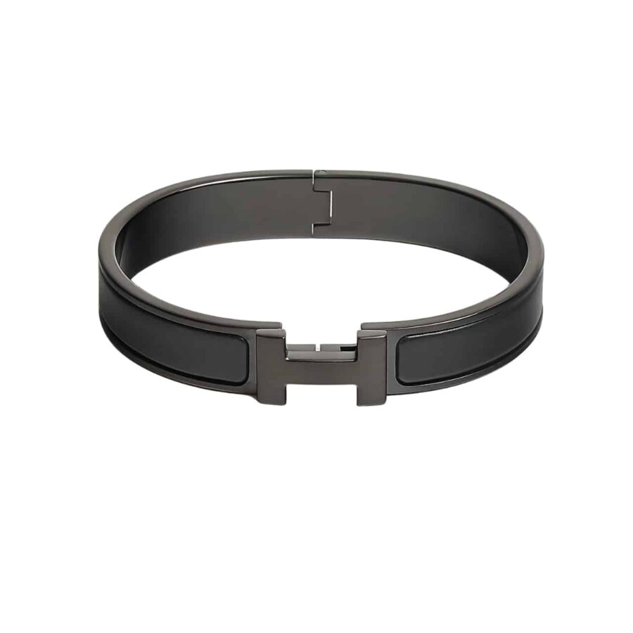 Hermes Mini Clic Anchor Chain Bracelet Black H703203fk01t4