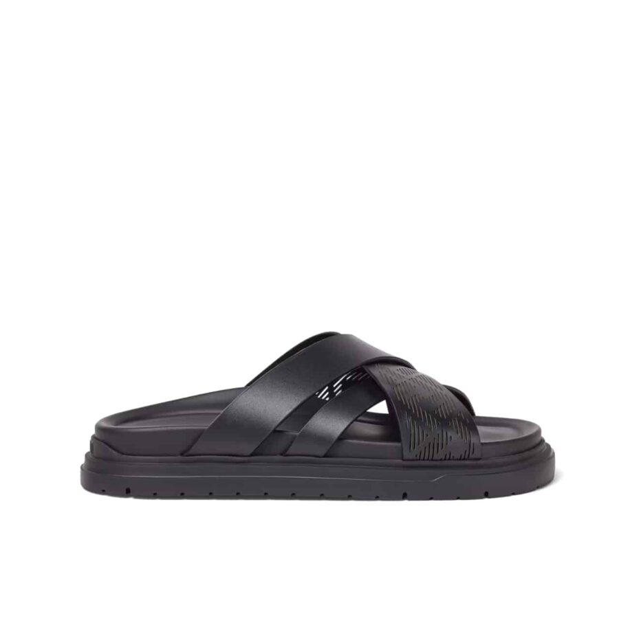 Fendi Black Leather Slides 7x1770aridf0abb