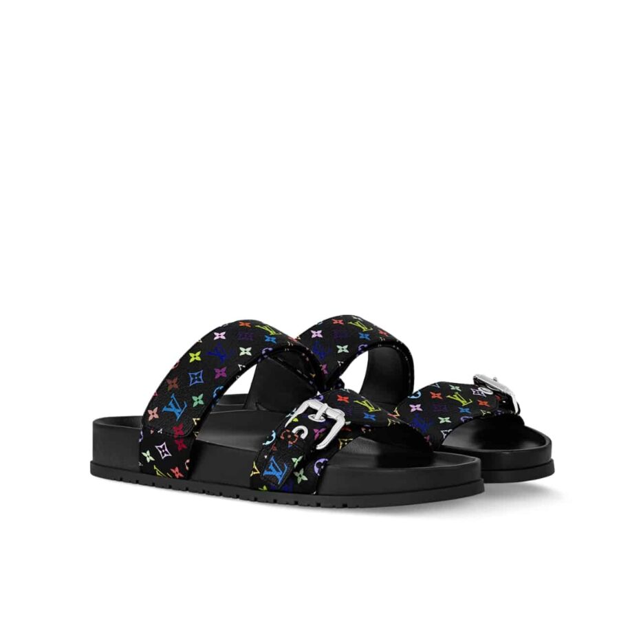 Louis Vuitton X Takashi Murakami Bom Dia Flat Comfort Mule Black 1agxub
