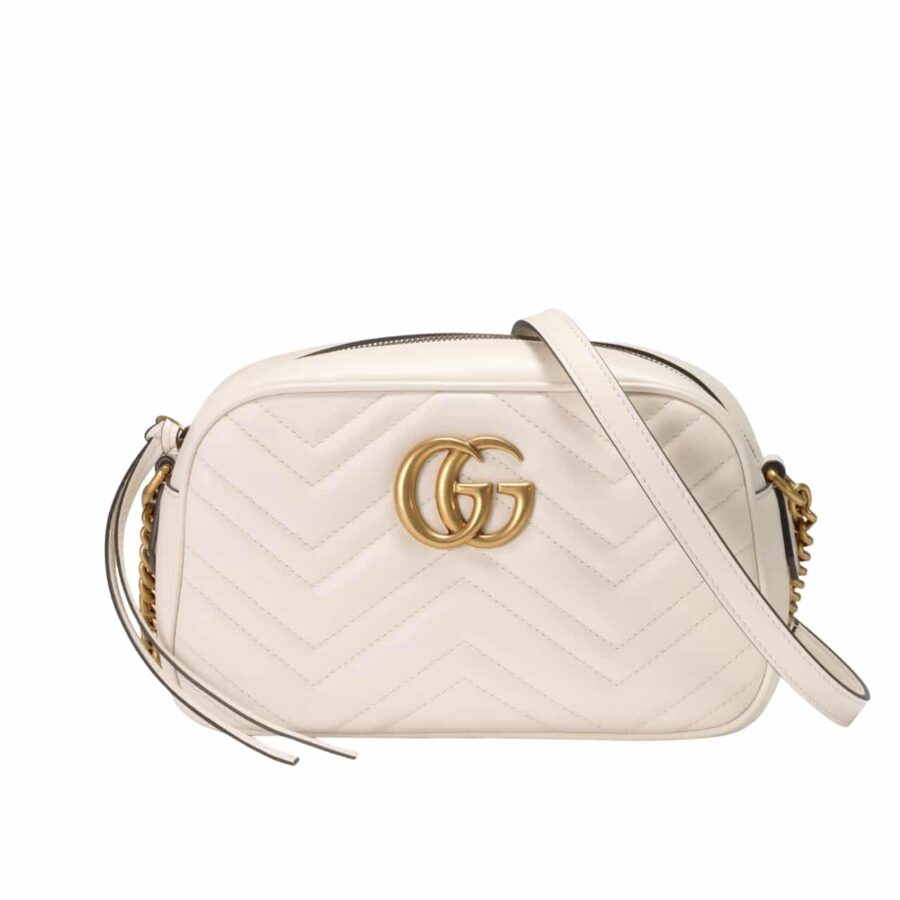 Gucci Gg Marmont Small Camera Bag White 24Cm 447632 Dtd1T 9022