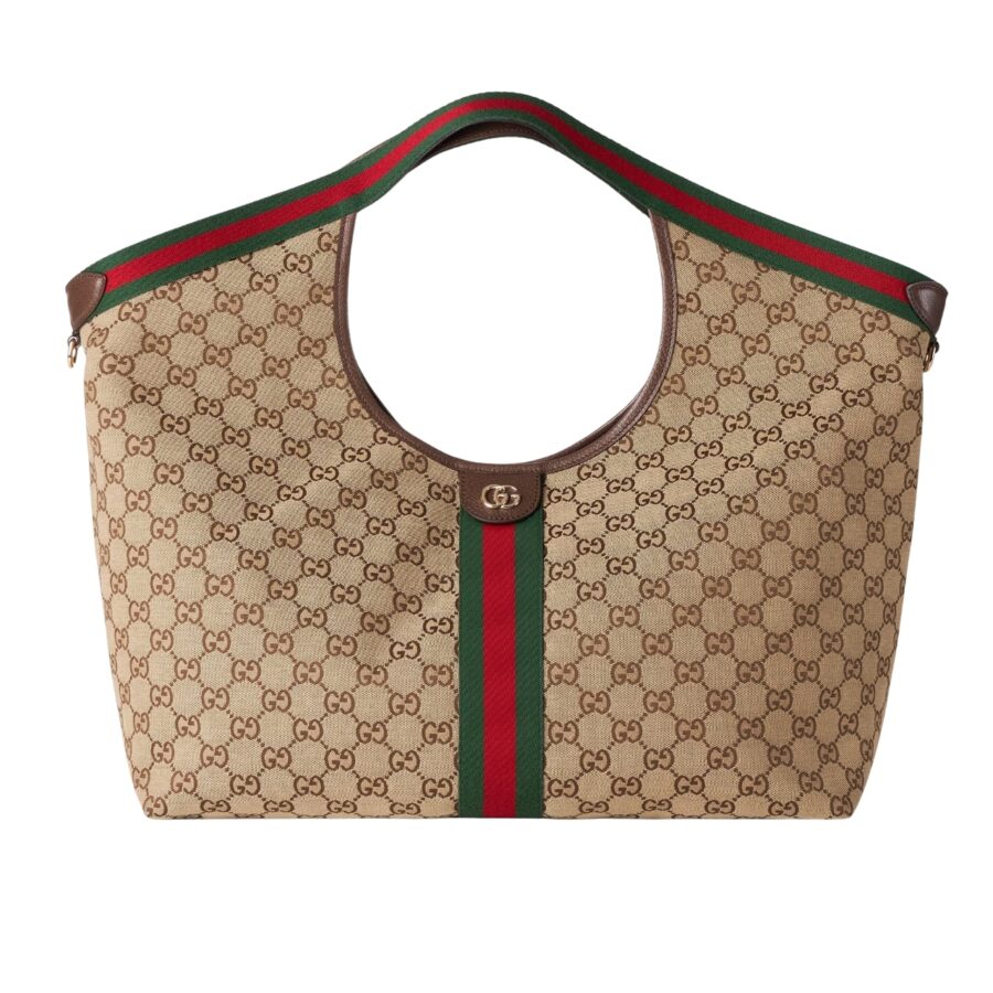 Gucci Giglio Large Tote Bag Beige And Dark Brown GG Canvas 60cm 853971 FAFFP 2547