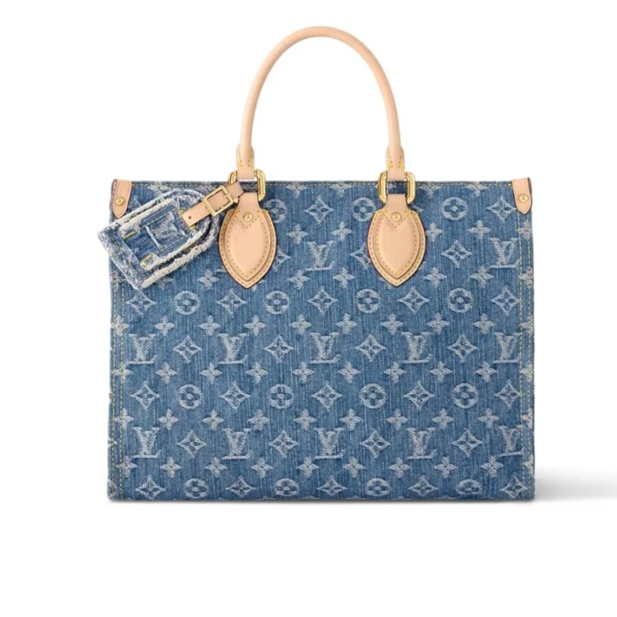 Louis Vuitton New Lv Remix Onthego Mm Denim Blue 35Cm M46871