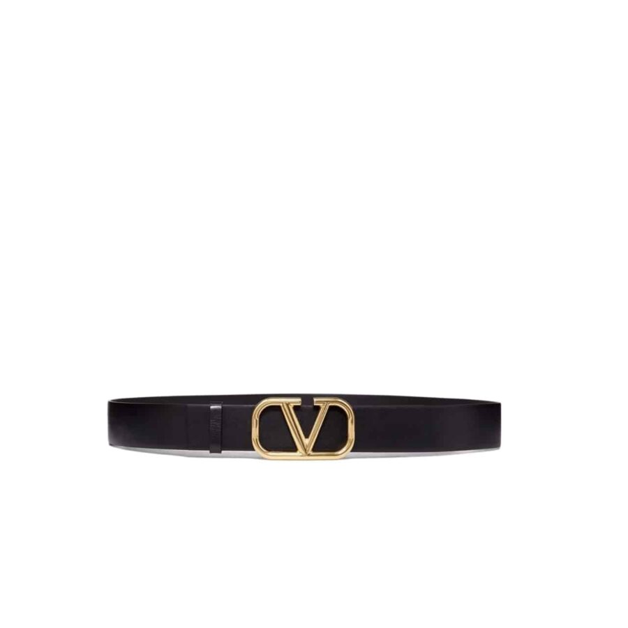 Valentino Garavani Leather Belt Vlogo Reversible Black 40mm 6Y2T0Q87ECU 0NO