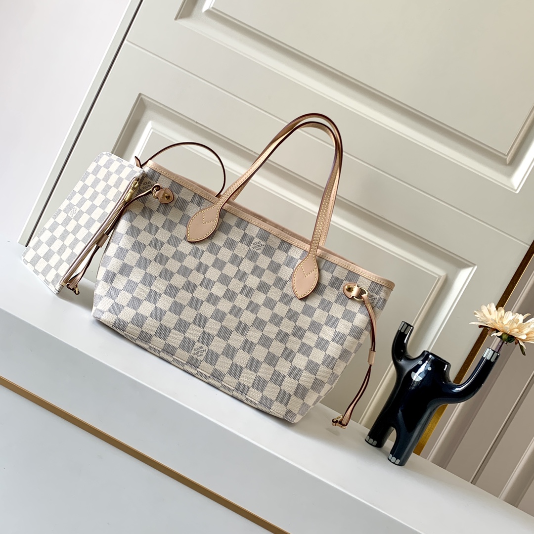 Louis Vuitton Neverfull PM Damier Azur Beige 29Cm N40605 - Image 2